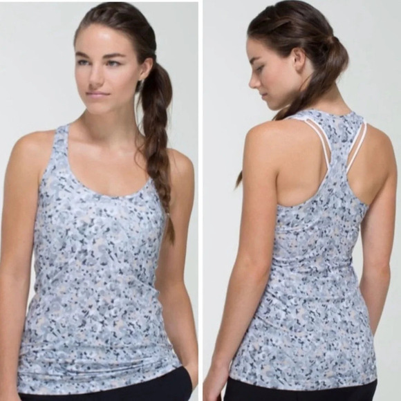 Lululemon Not So Petite Fleur Silver Spoon Cool Racerback Tank size 6 - Picture 1 of 11